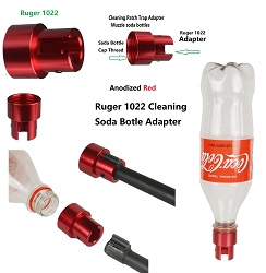 Ruger 1022 10/22 Cleaning Patch Trap Adapter Muzzle Soda Pop bottles Red Anodized